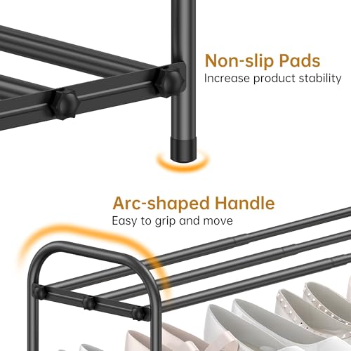 Hleelomi 3-Tier Metal Expandable Shoe Rack for Closet and Entryway Black - color: Black, size: 3-Tier