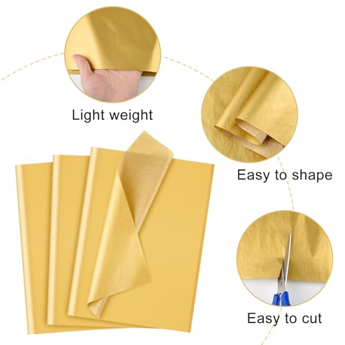 NEBURORA 120 Sheets Gold Tissue Paper Gift Wrapping Paper Bulk - color: Gold