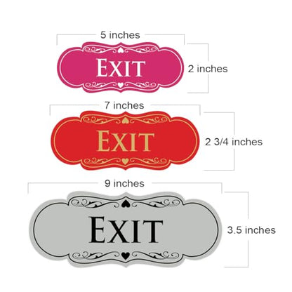 Designer EXIT Sign - Brushed Gold - Medium (1 Pack) - color: Brushed Gold, size: 2.75" x 7" - Med (1 Pack)