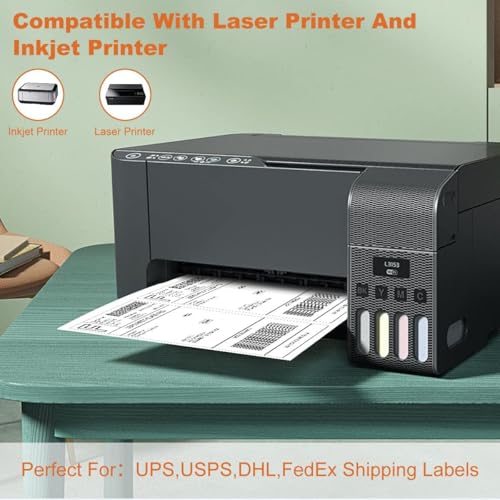 BESTEASY 200 Half Sheet Self Adhesive Shipping Labels, Laser/Ink Jet White Blank Shipping Labels 8.5" x 5.5" Address Labels (100 Sheet Total 200 Labels) - size: 100 sheets, style: 2 up-8.5"x5.5"