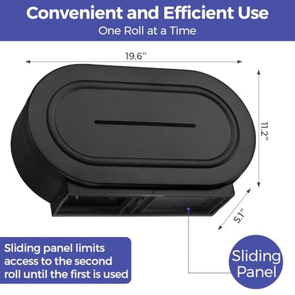 Stardrix Stainless Steel Twin Jumbo Toilet Paper Dispenser Wall Mount, 9" Commercial Double Roll Holder, Industrial Tissue Dispenser with Key Lock, Matte Black - color: Matte Black