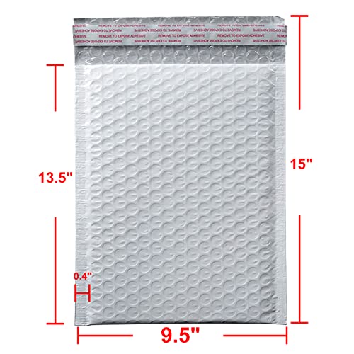 9527 Product Self Sealing Poly Bubble Mailers 9.5"x 13.5" Padded Shipping Envelopes 25Pcs - color: White, size: 9.5"x13.5"|25Pcs