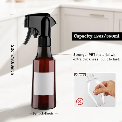12oz Continuous Mist Plastic Spray Bottle 2 Pack All Purpose