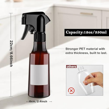 12oz Continuous Mist Plastic Spray Bottle 2 Pack All Purpose