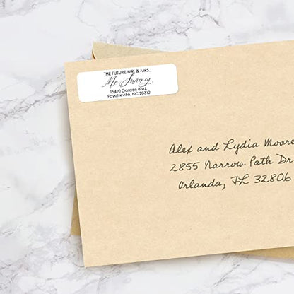 Future Mr and Mrs Rolled Address Labels / 250 Personalized Return Address Labels/Designer Address Stickers in Elegant Plastic Dispenser - size: 250 Labels, style: The Future Mr/Mrs