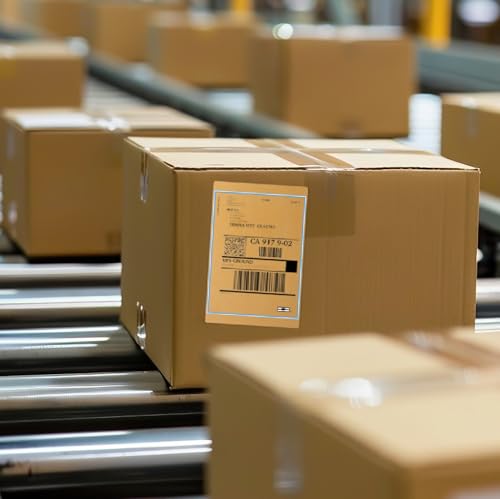 Mini Skater 4 x 6 Thermal Labels for Shipping Package 300 Labels Compatible with Most Thermal Shipping Label Printer (Brown)