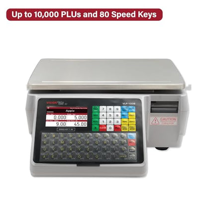VisionTechShop VLP-100B Label Printing Scale, Capacity 30/60lb Readability 0.01/0.02lb, NTEP Legal for Trade, English, Spanish Available - size: 5. VLP-100B Default Language, style: VLP-100B