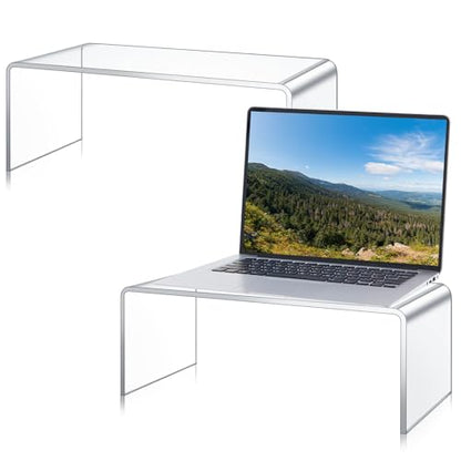 RattanView 2 Pcs 15 Inch Large Clear Acrylic Shelf Riser, 8mm Thick - color: Clear, size: 15 Inch, 8 mm