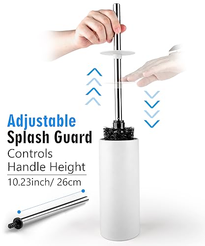 Matt White Ceramic Toilet Brush and Holder Set - color: Matt White, size: Set/1