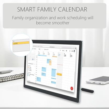 15.6 to 27 inch Touchscreen Digital Calendar & Wall Planners, Smart Whiteboard Calendar for Chore Chart & Work Schedule, Built in Speakers and Camera, Include Wall Mount & Desk Stand (23.8-inch) - size: 23.8-inch