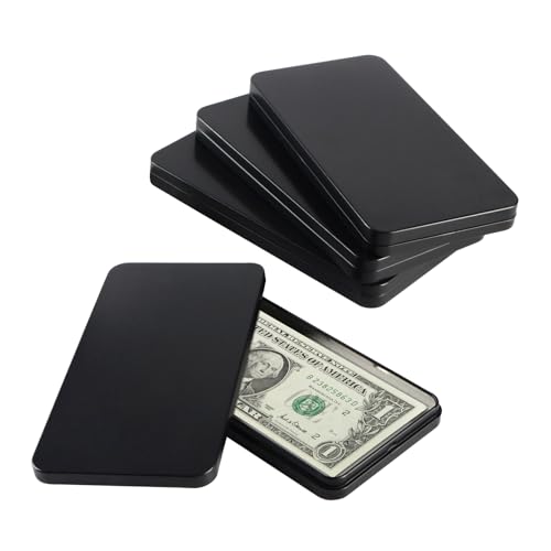 Metal Cash Box with Currency Tray, 4Pcs Black - color: Black