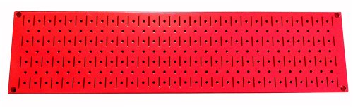 Wall Control Narrow Pegboard Rack 8in x 32in Red Metal Pegboard Runner Tool Board - color: Red