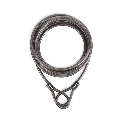 Kwikset Looped End Security Cable, 15 ft, 3/8 in Diameter, Steel, Black - size: 3/8" Diameter