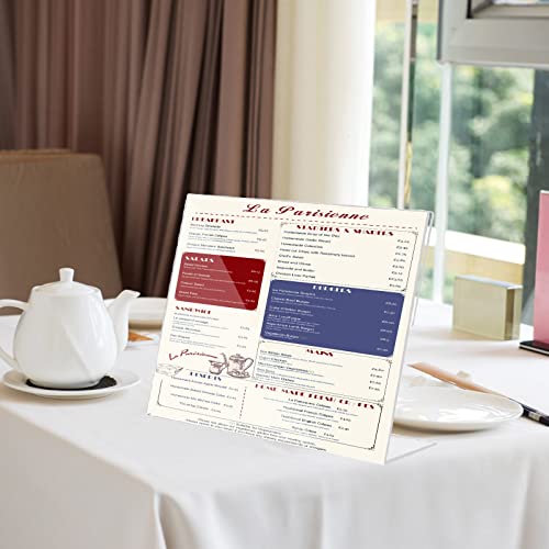 Acrylic Sign Holder 8.5 x 11 Horizontal 6 Pack Slant Back Acrylic Stands for Display Plexiglass Clear Acrylic Display Stands for Ad Frame, Picture Photo Frames, Promotions, Restaurants, Office - size: Horizontal 6 pack 8.5 x 11 inches