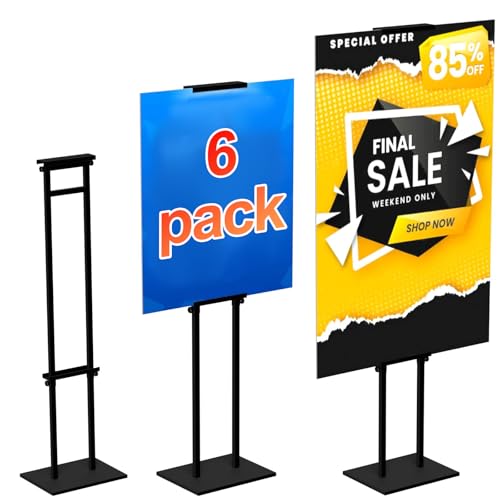 GUOHONG 6Pack Poster Stand for Display, Adjustable Floor Stand Sign Holder - size: 75 inch-6Pack