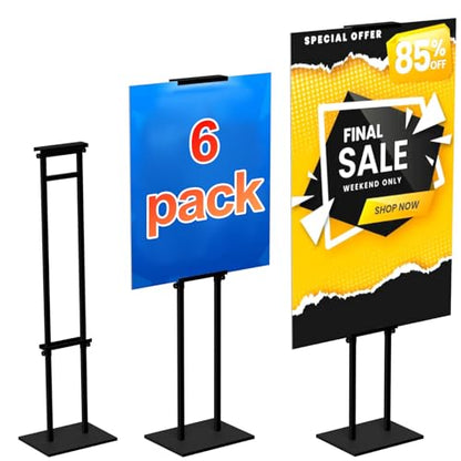 GUOHONG 6Pack Poster Stand for Display, Adjustable Floor Stand Sign Holder - size: 75 inch-6Pack