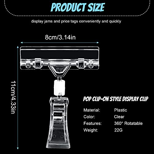20 Pieces Plastic Merchandise Sign Holder Clips Clear Vendor Display Stand