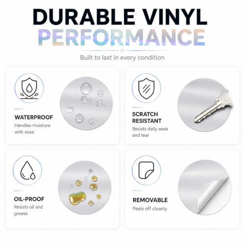 Metallic Silver Thermal Labels 1 × 2 Inch Vinyl Stickers 300 PCS - color: Matte Silver, size: 1 × 2 Inch