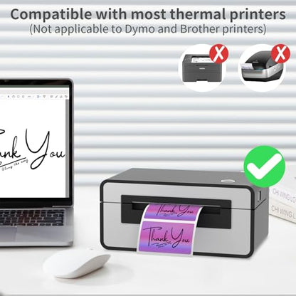MFLABEL 2.25" x 1.25" Holographic Purple Thermal Labels, 500pcs Waterproof Self-Adhesive Printable Stickers for Thermal Printers, Small Business Logo, Barcode, Packaging - color: 2.25 X 1.25 Purple, size: 1 Rolls