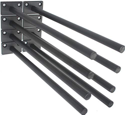 8 Pcs 11" Black Solid Steel Floating Shelf Bracket Blind Shelf Supports - Hidden Brackets for Floating Wood Shelves - Concealed Blind Shelf Support – Screws and Wall Plugs Included - size: 11 Inch, style: 8 Pack-Solid