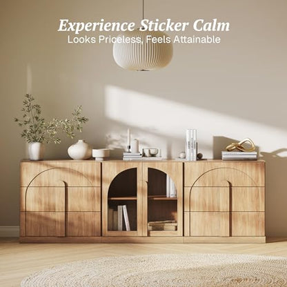 BELLEZE Bijou 3-Piece Modular Sideboard Buffet Cabinet - Camel - color: Bijou Camel Acc