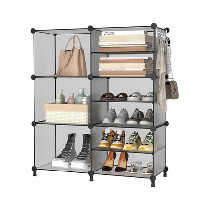AWTATOS 6 Cube Closet Organizer Storage Shelves, Grey - color: Grey