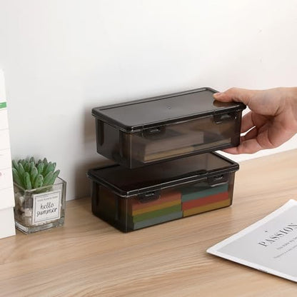 Hipiwe 2-Pack Plastic Cash Box Money Organizer Black Currency Tray with Lid - size: 2 Pcs