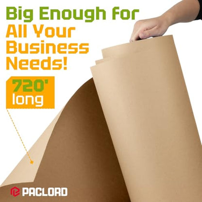 USA Made 18" x 8640" (720 ft) Brown Kraft Paper Roll, Large Size - color: Natural Kraft, size: 1 Roll