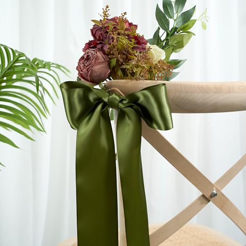 Moss Green Double-Faced Satin Ribbon, 3 Inch x 10 Yards - color: Moss