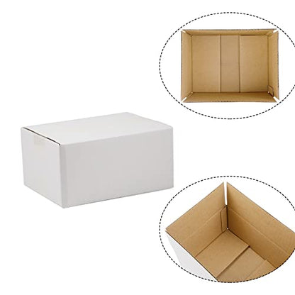 SUNLPH White Shipping Boxes 8x6x4 Inches Small Corrugated Cardboard Boxes, 25 Pack - size: 8 x 6 x 4