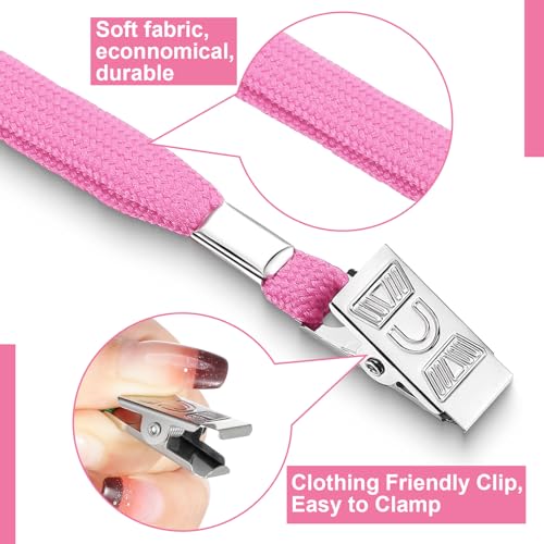Marspark 100 Sets 4"x3" Name Badge Holder with Lanyard Bulk, Pink - color: Pink