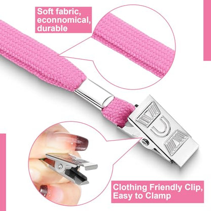 Marspark 100 Sets 4"x3" Name Badge Holder with Lanyard Bulk, Pink - color: Pink