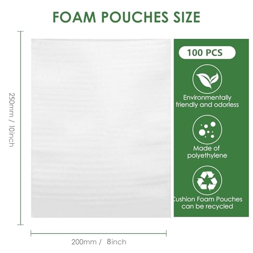 100 Pack 8x10 Inch thicken Foam Pouches，Tear-resistant， - size: 8x10'' (100PCS)