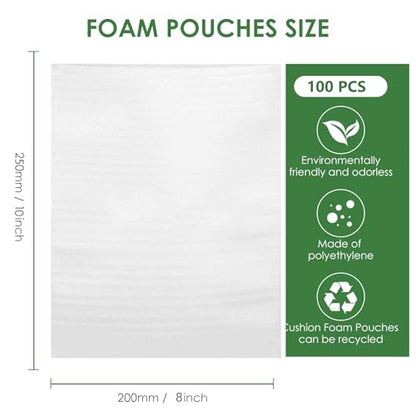 100 Pack 8x10 Inch thicken Foam Pouches，Tear-resistant， - size: 8x10'' (100PCS)