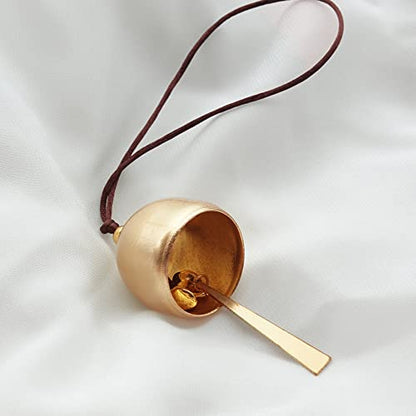 2Pcs Gold Plated Door Opening Bell Hanging Decoration Bell for Good Luck