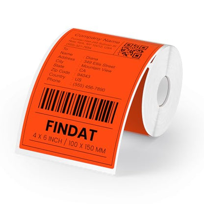 Direct Thermal Label Red Vinyl 4 x 6 Inch Printer Sticker 250 PCS - color: Red