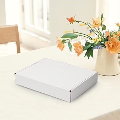 HORLIMER 11x8x2 inches Shipping Boxes Set of 25, White Corrugated Cardboard Box Literature Mailer - size: Select