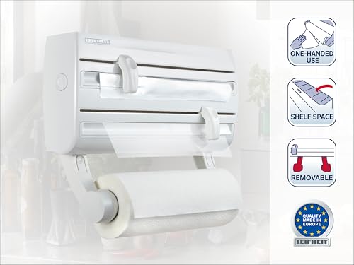 Parat F2 Wall Mounted Kitchen Roll Holder, White Cling Film & Paper Towels - color: White
