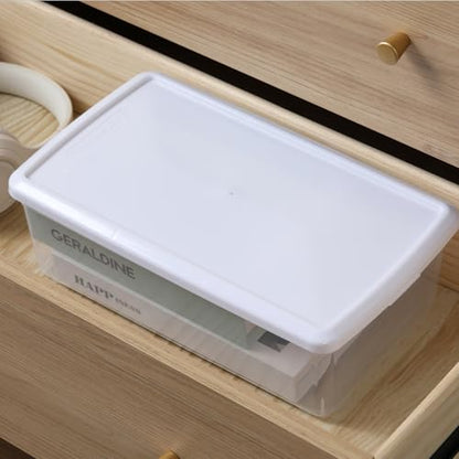 novelinks 8 Pack 6 Quart Clear Plastic Shoe Storage Bins with Lids (White) - size: White 8Pack