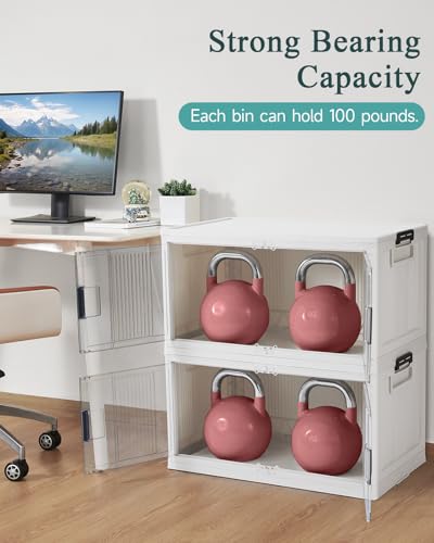 OlarHike 97QT Storage Bins with Lids for Closet, Office, Shelves, 4 Pack - size: 97QT-White