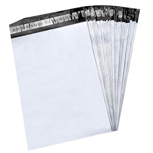 9527 Product Poly Mailers 14x17 Large Envelopes Shipping Bags Self Sealing,100 Bags,14x17 inches, 2.5 Mil (White) - color: White, size: 14"x17"|100Pcs