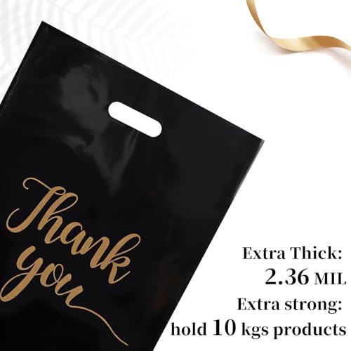 Ohuimrt Thank You Bags for Small Business, 15”x18”, Black, 100 PCS - style: 15 X 18 Inches