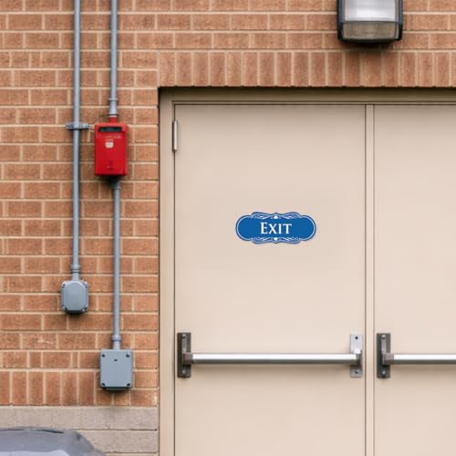 Designer EXIT Sign - Brushed Gold - Large (1 Pack) - color: Brushed Gold, size: 3.5" x 9" - Large (1 Pack)