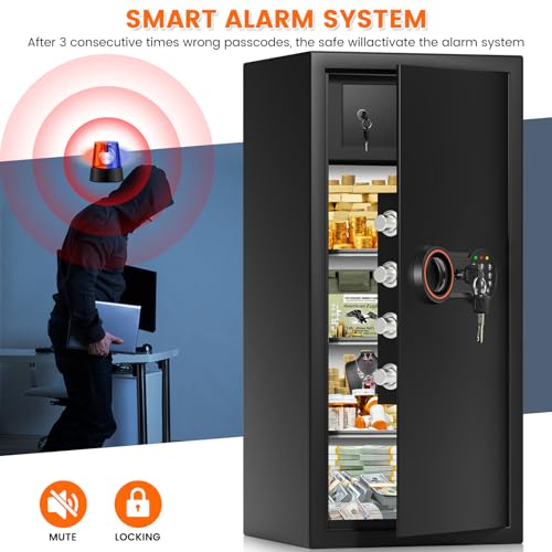8.2 Cub Fireproof Safe with Inner Lock Box for Home Use, Closet-Friendly - size: 8.2 Cub