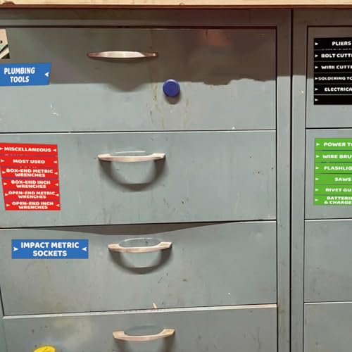 84 PCS Magnetic Socket Labels for Tool Chest 1 x 4 Inch