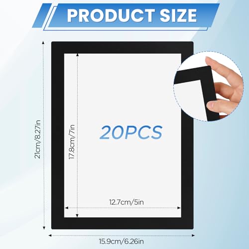 20 Pack Magnetic Sign Holder 5 * 7 inches with Magnetic Border - color: 20 Pack Black, size: 5x7