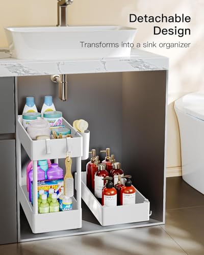 Pipishell 3 Tier Slim Storage Cart with Wheels, Bathroom Cart, White - color: White, size: 3-Tier