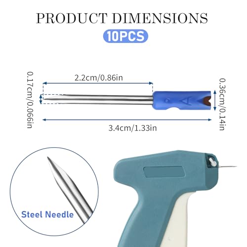10 Pack Standard Tagging Needles, Replacement Needles for Clothing Retail Tagging, Price Tag Needles, Micro Tag Needles