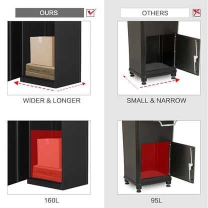 Package Delivery Boxes for Outside,Large Mailbox for Parcel, Anti-Theft Parcel Mailbox with Coded Lock, Wall Mounted Waterproof Home Parcel Box for Porch Yard, Galvanized Steel (19.7”x16.1”x50”) - size: 19.7”x16.1”x50”