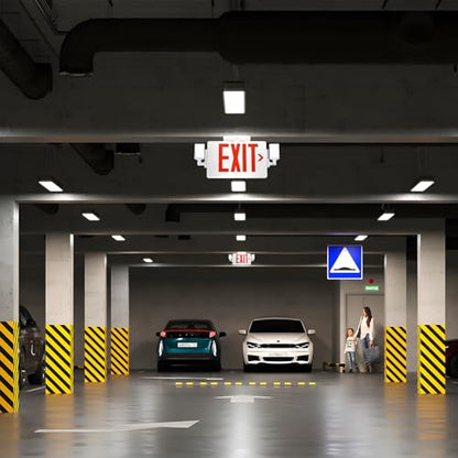 Gruenlich Exit Sign with Emergency Light, Battery Backup, 4 Pack - size: 4-Pack
